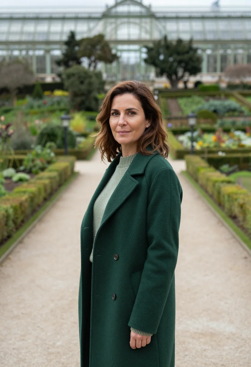 AI madrid botanical garden botanist iron green sample — portrait of a woman, in her late forties, a botanist with ol