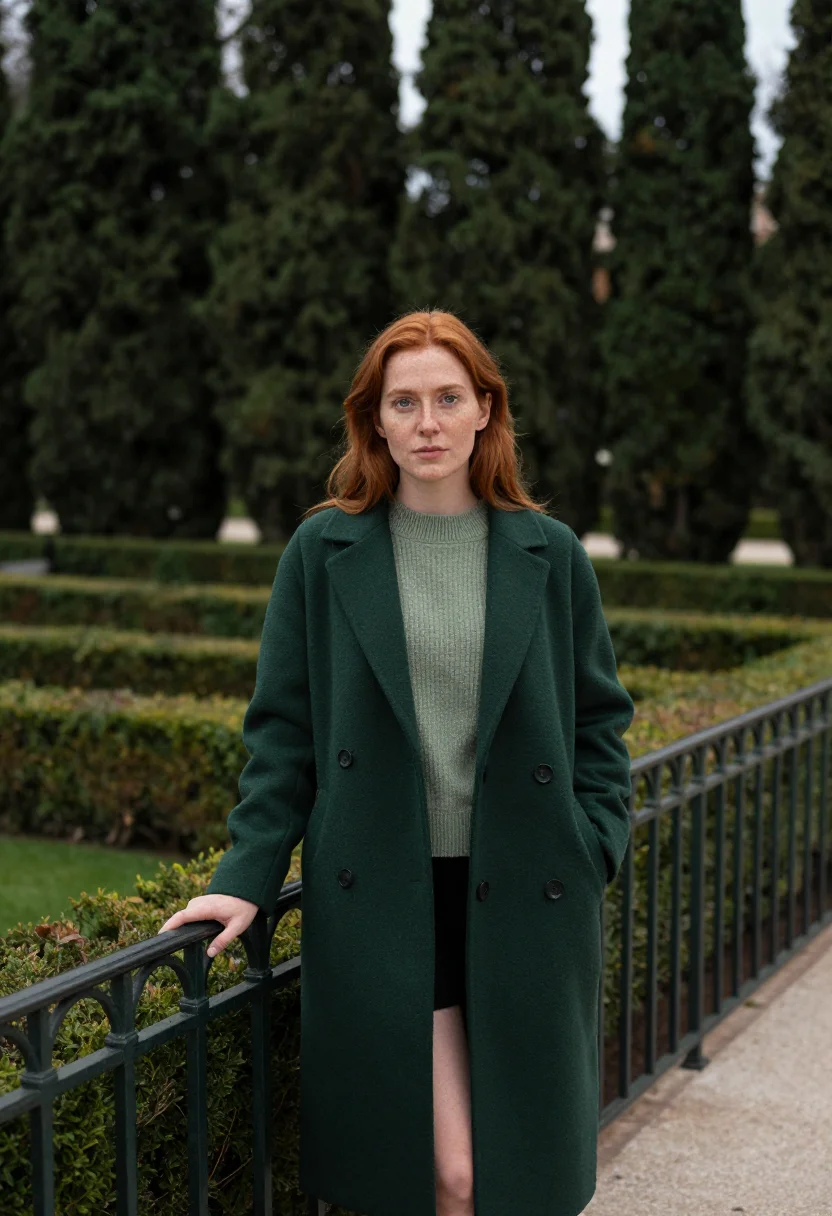 AI madrid botanical garden botanist iron green sample — portrait of a woman, in her thirties, a botanist with freckl