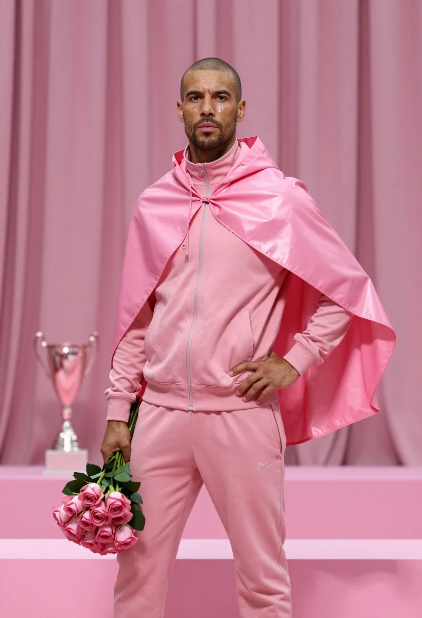 AI maglia rosa sample — portrait of a man, three-quarter half-length portrait of a S
