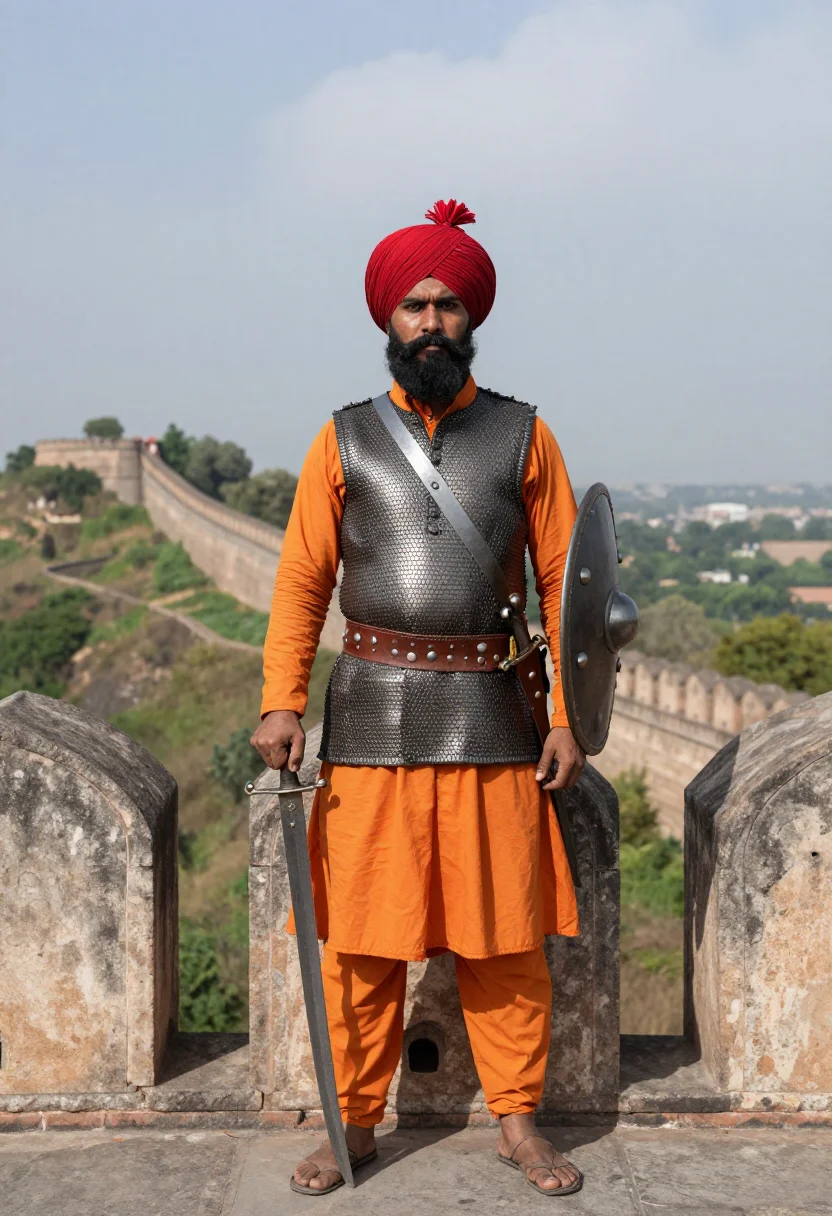AI maharana pratap sample — portrait of a man, three-quarter-length portrait of a Rajput