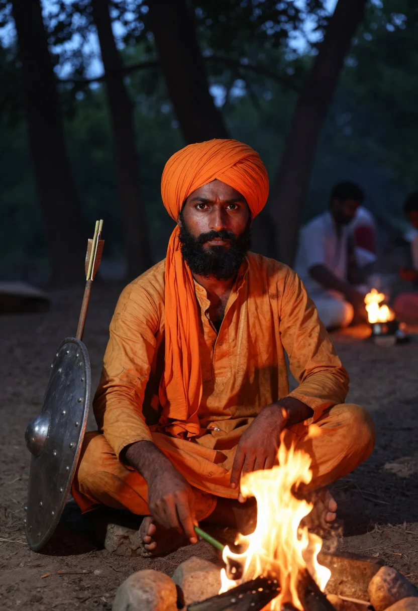 AI maharana pratap sample — portrait of a man, half-length portrait of a Rajput man of M