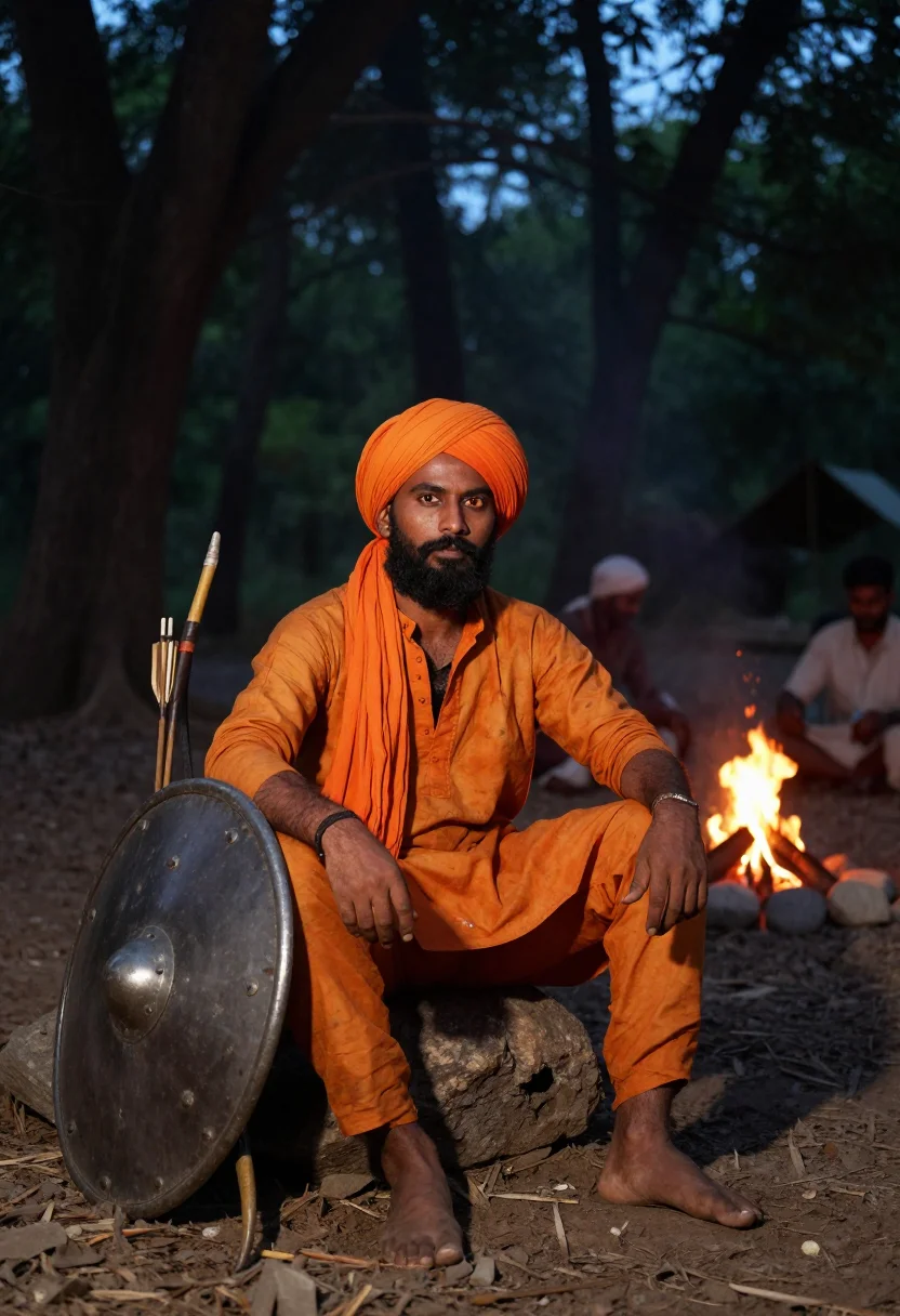 AI maharana pratap sample — portrait of a man, full-length portrait of a Rajput man of M