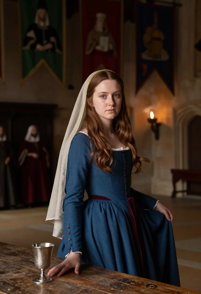 AI maid marian sample — portrait of a woman, half-length portrait of an English woma