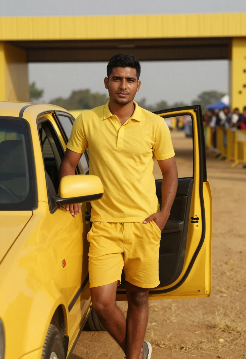 AI maillot jaune sample — portrait of a man, a man in his late twenties with warm brow