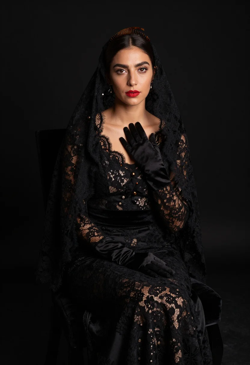 AI maja noir sample — portrait of a woman, half-length portrait of a Spanish woman