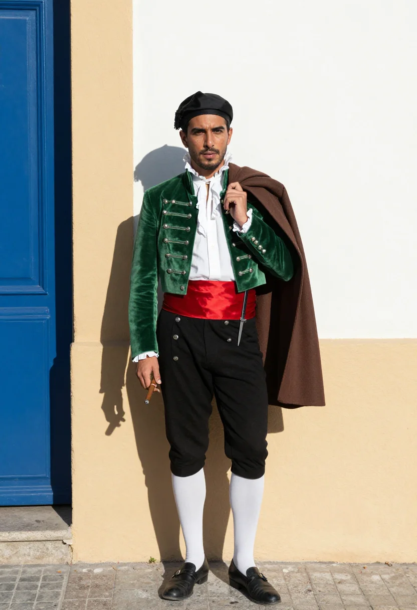 AI majo sample — portrait of a man, half-length portrait of a Spanish man in