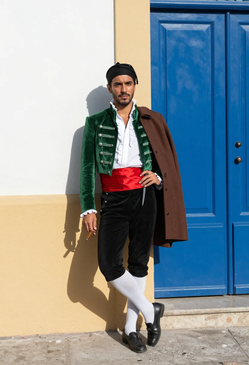 AI majo sample — portrait of a man, full-length portrait of a Spanish man in