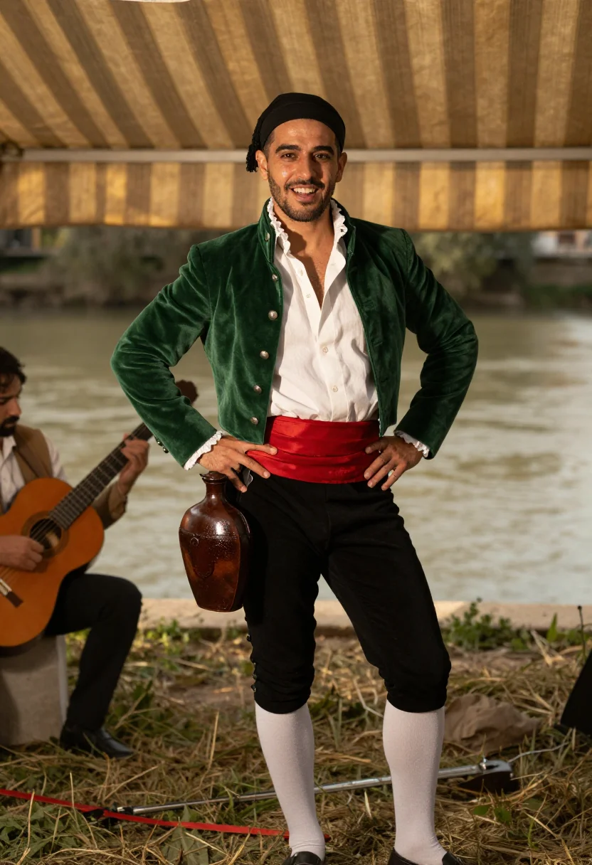 AI majo sample — portrait of a man, three-quarter-length portrait of a Spanis