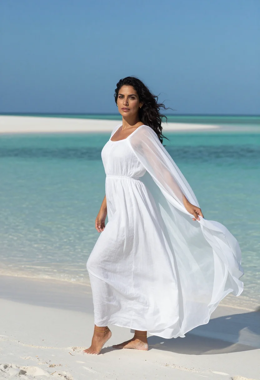 AI maldives sample — portrait of a woman, three-quarter-length portrait of a Lati