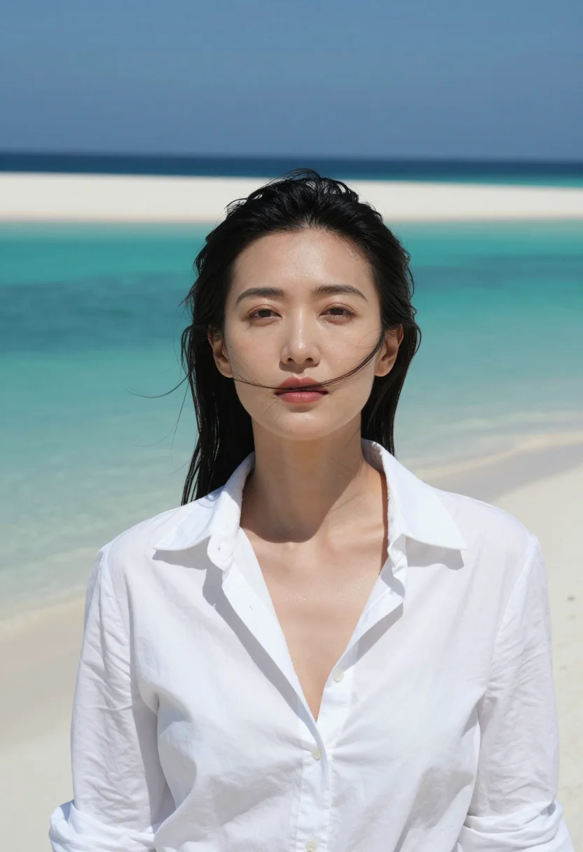 AI maldives sample — portrait of a woman, head-and-shoulders portrait of an East-