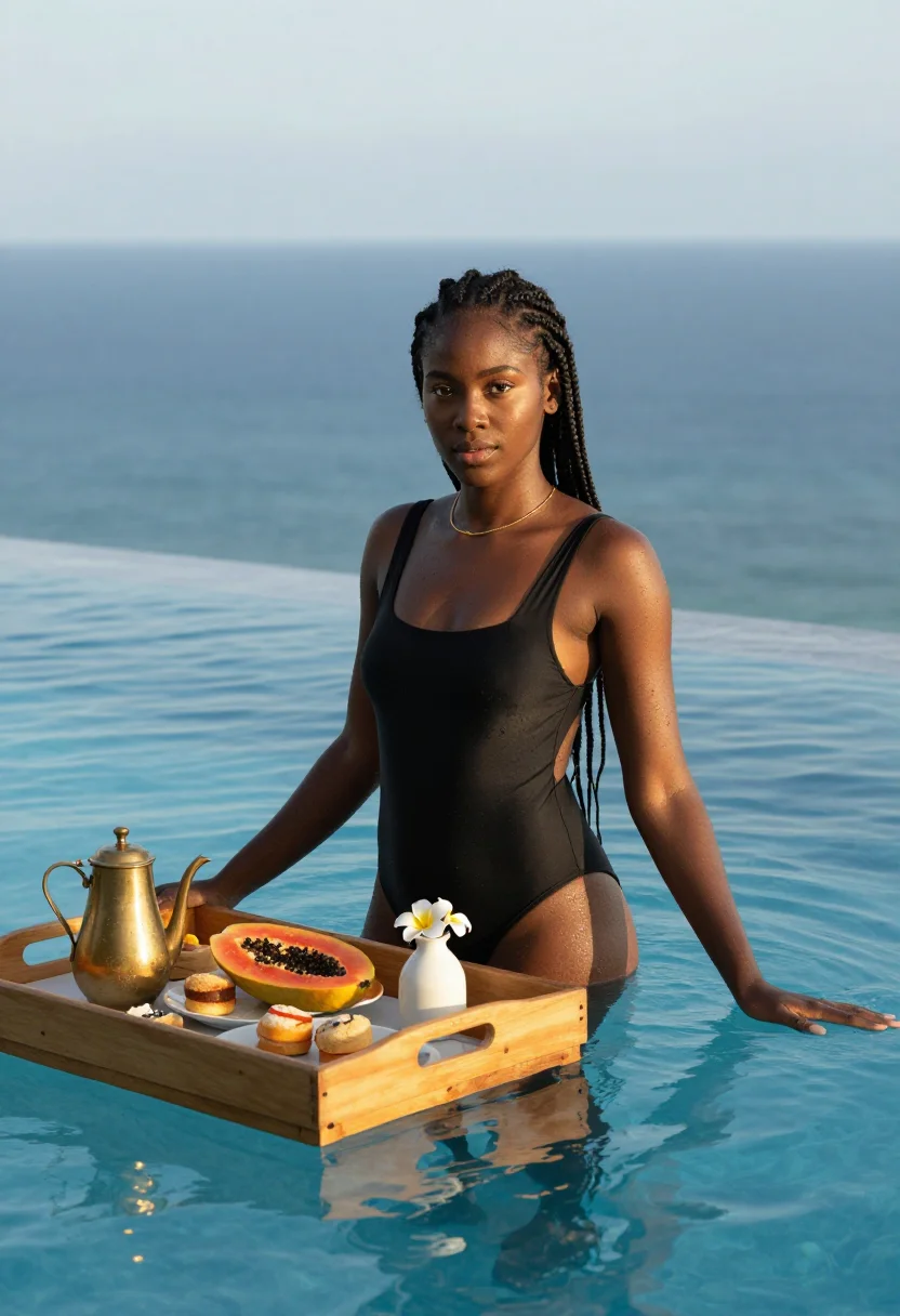 AI maldives sample — portrait of a woman, half-length portrait of a Black woman w