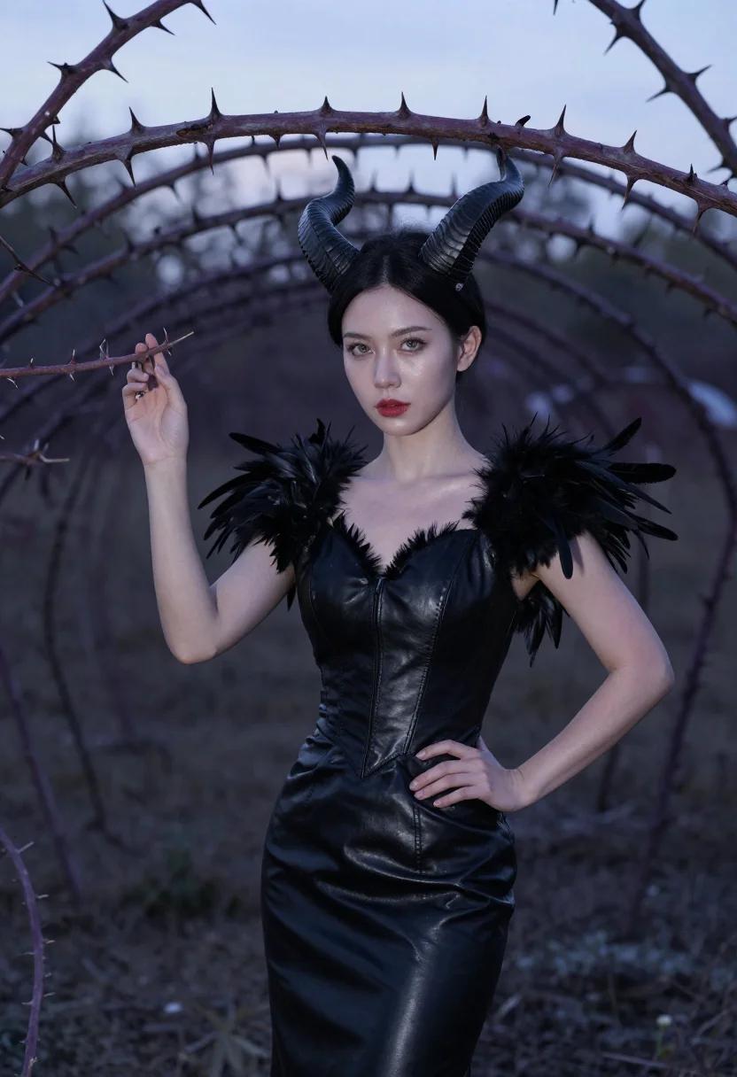 AI maleficent sample — portrait of a woman, half-length portrait of a Western-Europ