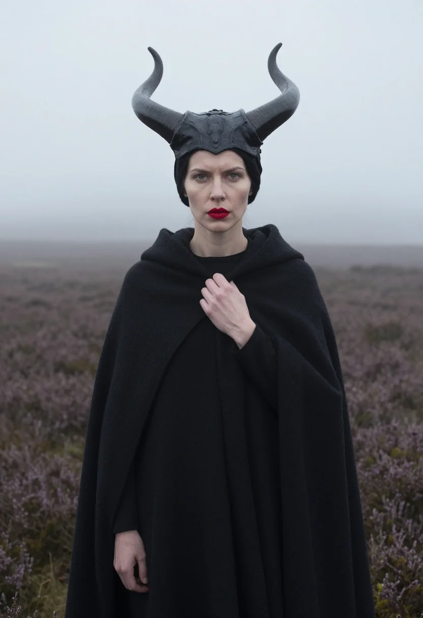 AI maleficent sample — portrait of a woman, close portrait of a Western-European wo