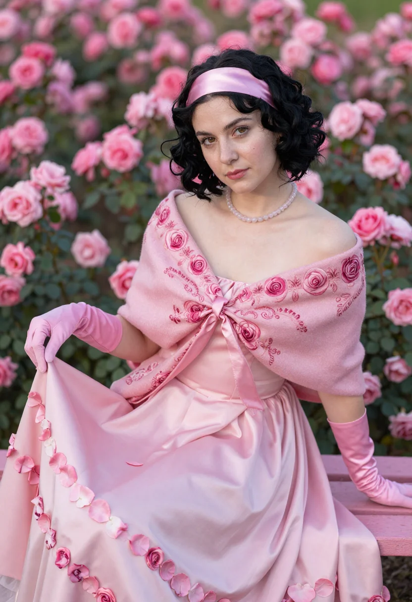 AI malmaison rose sample — portrait of a woman, a Western-European woman in her twentie