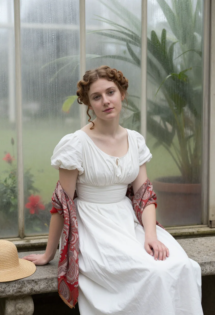 AI malmaison roses sample — portrait of a woman, half-length seated portrait of a French