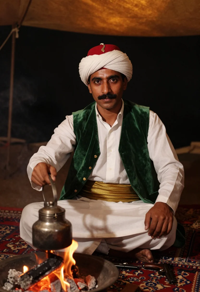 AI mameluke sample — portrait of a man, half-length portrait of a man of about th