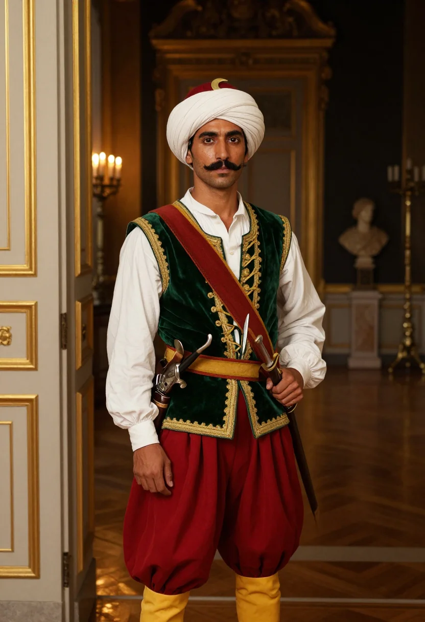 AI mameluke sample — portrait of a man, half-length portrait of a man of about th