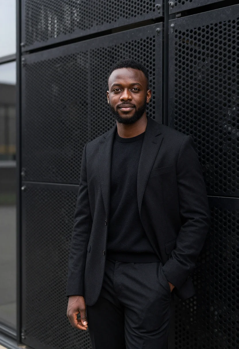 AI manchester graphene researcher black veil sample — portrait of a man, a researcher in his thirties of Nigerian