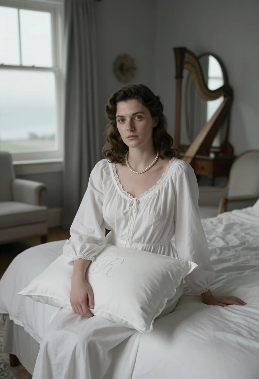 AI manderley sample — portrait of a woman, a half-length portrait at eye level, in