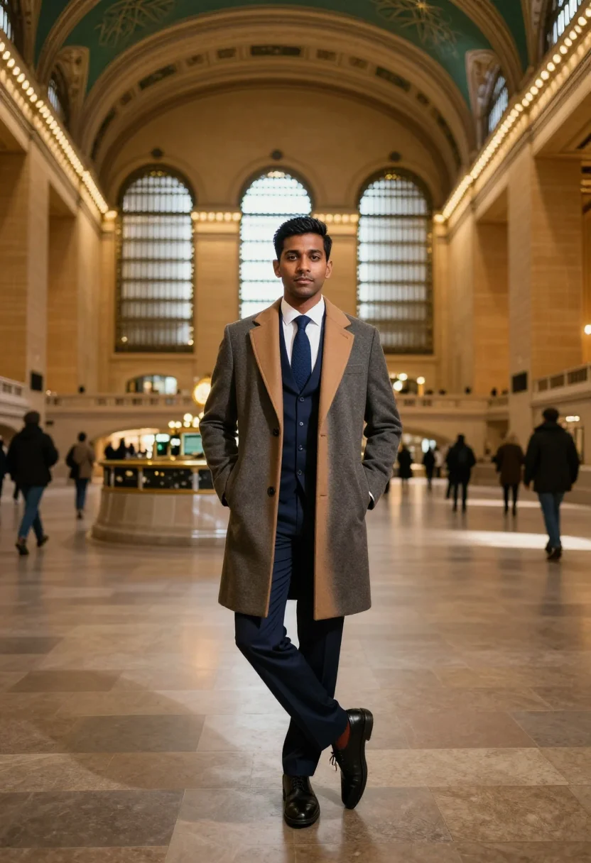 AI manhattan finance sample — portrait of a man, full-length portrait of a South-Asian man