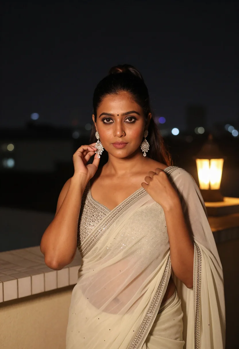 AI manish malhotra sample — portrait of a woman, chest-up portrait of an Indian woman in