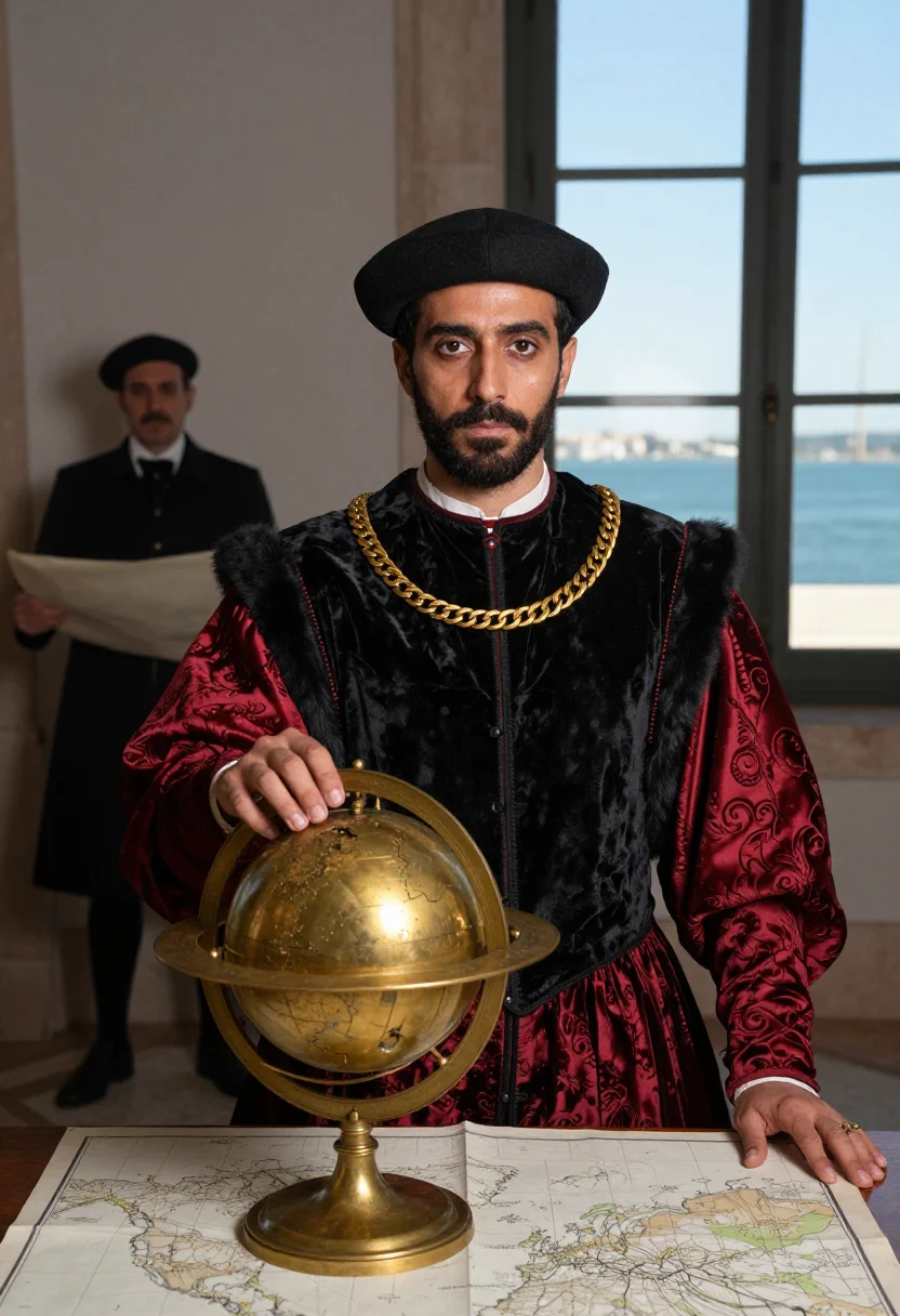 AI manuel i manueline sample — portrait of a man, waist-up portrait of a Portuguese man in
