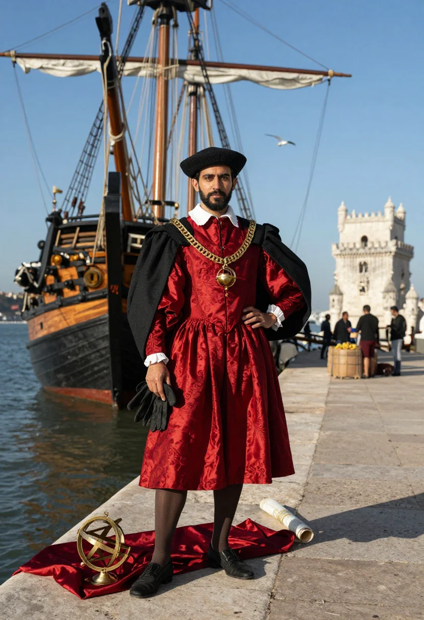 AI manuel i manueline sample — portrait of a man, full-length portrait of a Portuguese man