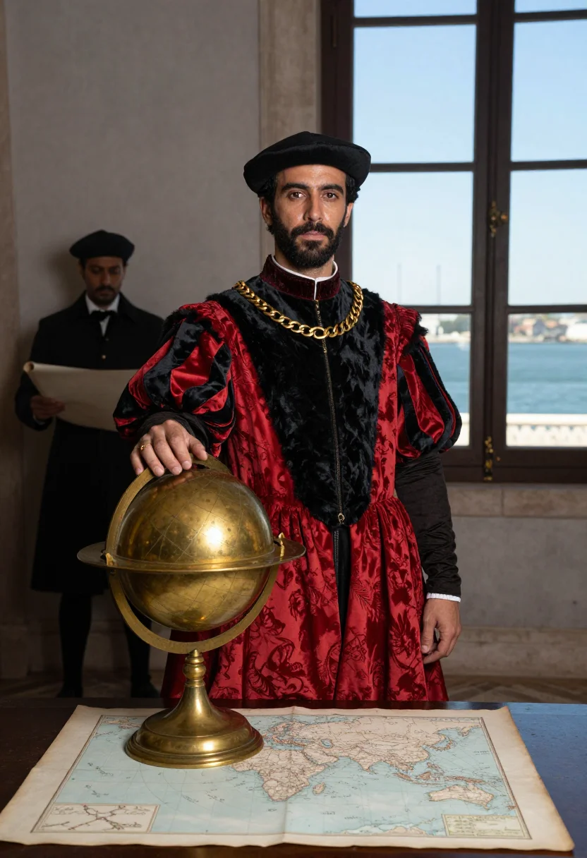 AI manuel i manueline sample — portrait of a man, full-length portrait of a Portuguese man