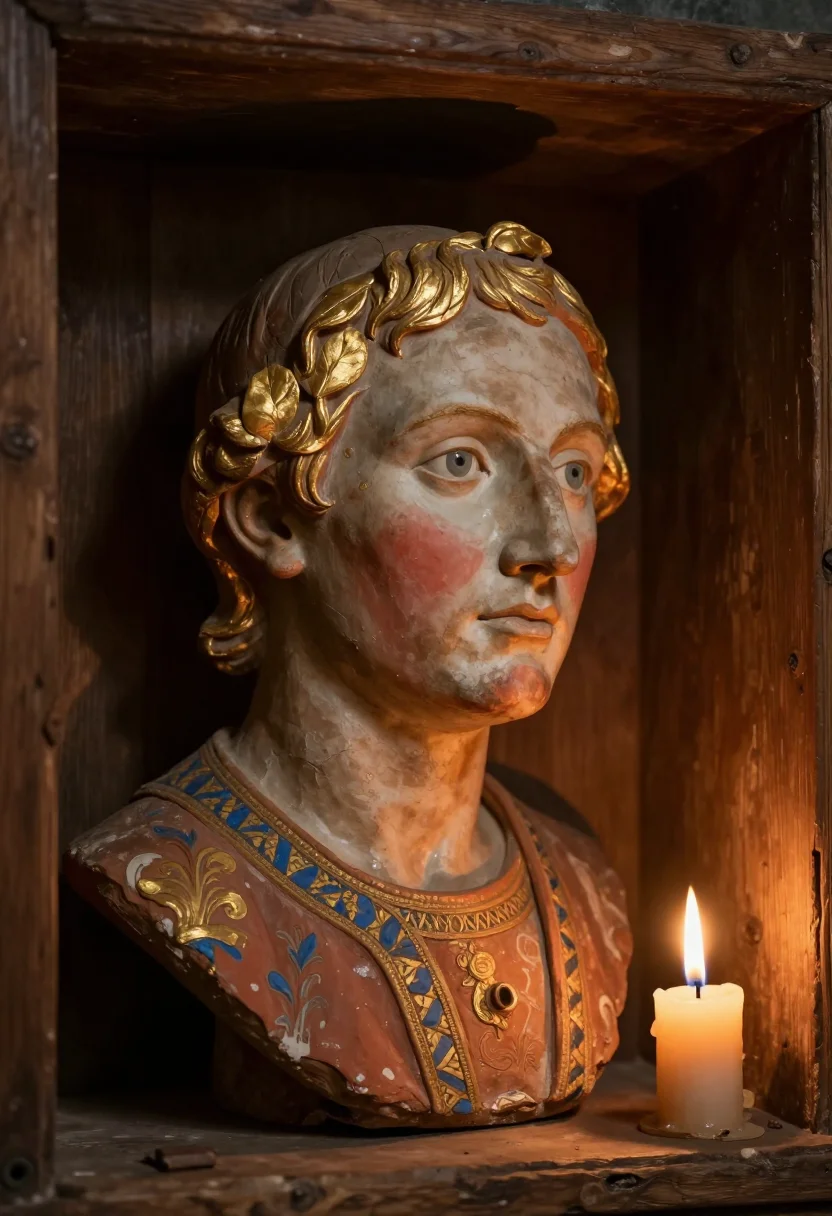 AI marble bust sample — head-and-shoulders portrait of a man in his forties with pal