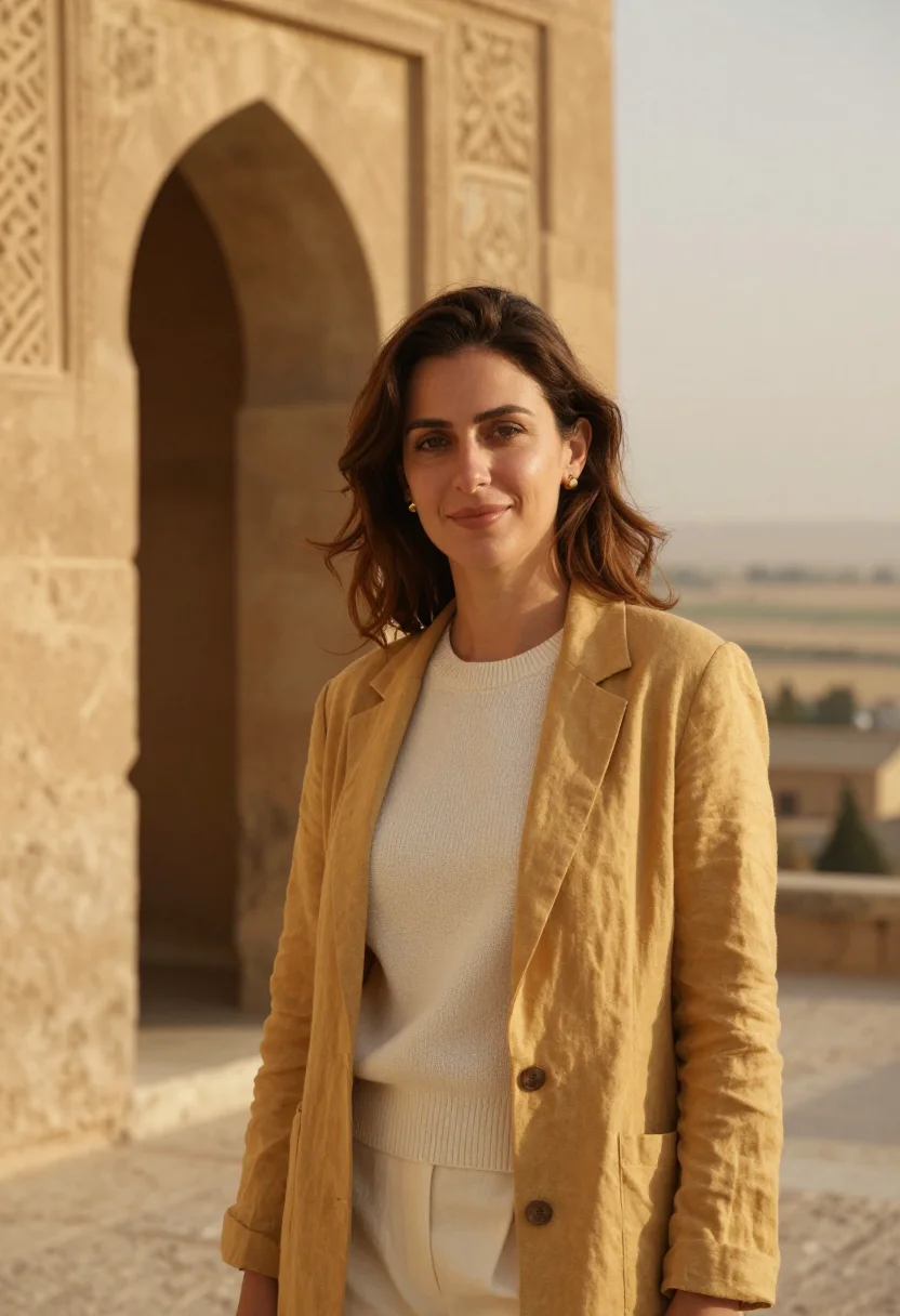 AI mardin doctor honey stone plain sample — portrait of a woman, a doctor in her mid-thirties, Western E