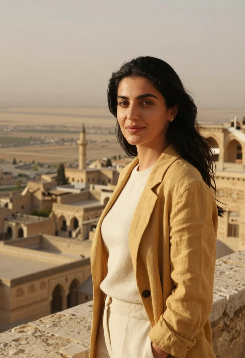 AI mardin doctor honey stone plain sample — portrait of a woman, a doctor in her late twenties, of Armen
