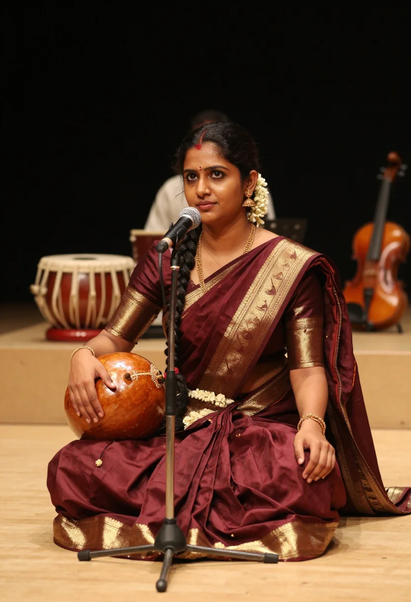 AI margazhi season sample — portrait of a woman, half-length portrait of a South-Indian