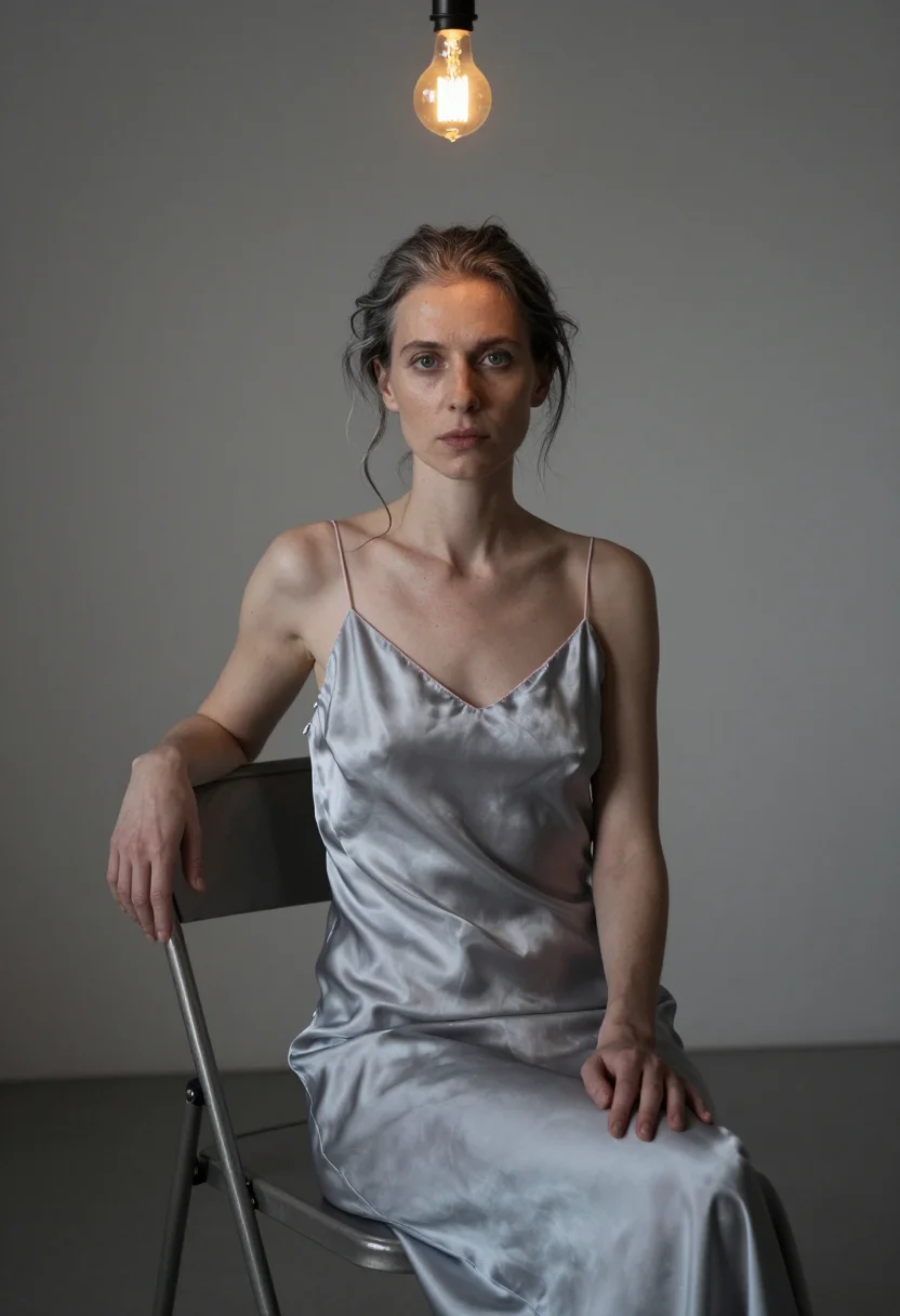 AI margiela sample — portrait of a woman, chest-up seated portrait of a Western-E