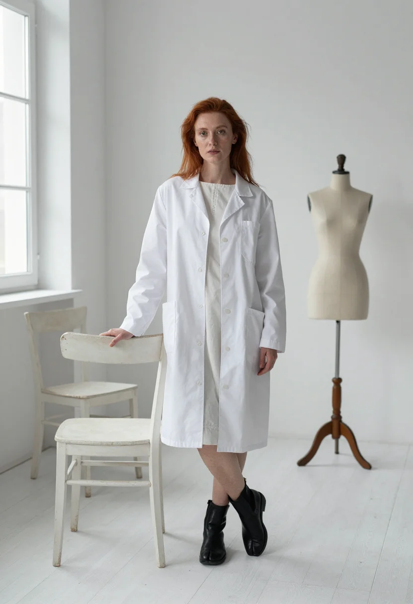AI margiela sample — portrait of a woman, full-length portrait of a Western-Europ