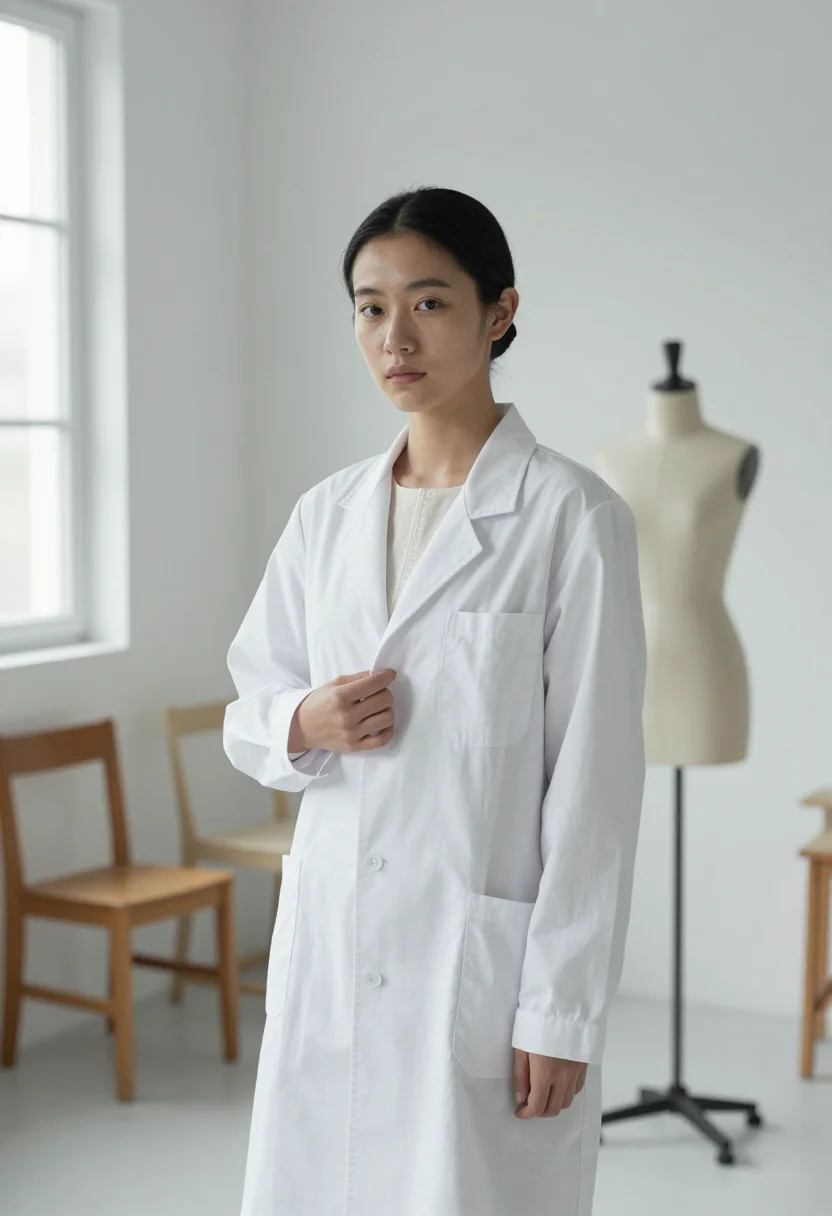 AI margiela sample — portrait of a woman, chest-up portrait of an East-Asian woma