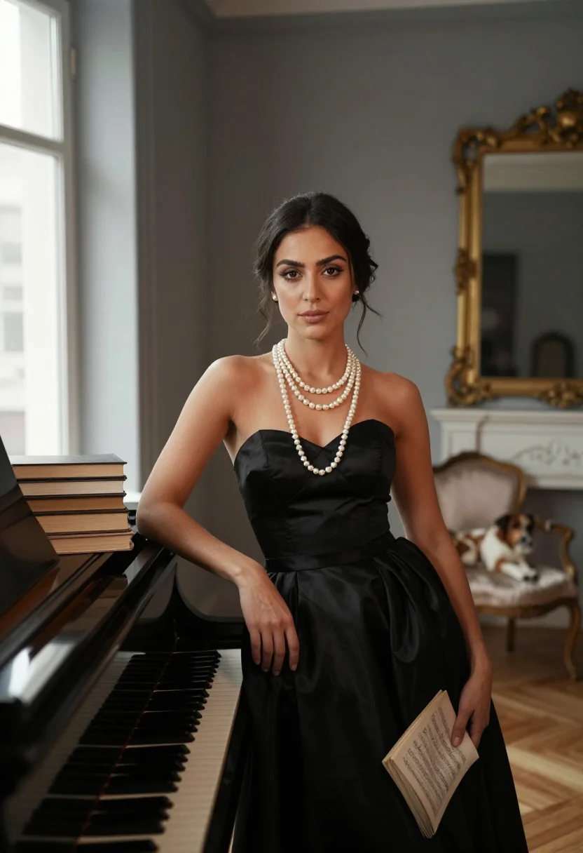 AI maria callas sample — portrait of a woman, a three-quarter-length photograph in a