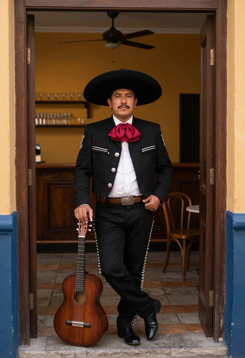 AI mariachi sample — portrait of a man, three-quarter-length portrait of a Mexica