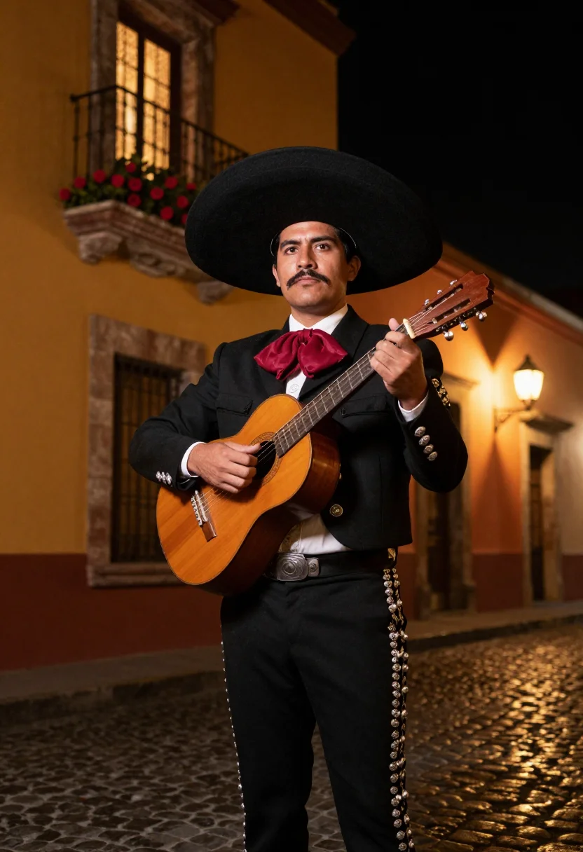 AI mariachi sample — portrait of a man, three-quarter-length portrait of a Mexica
