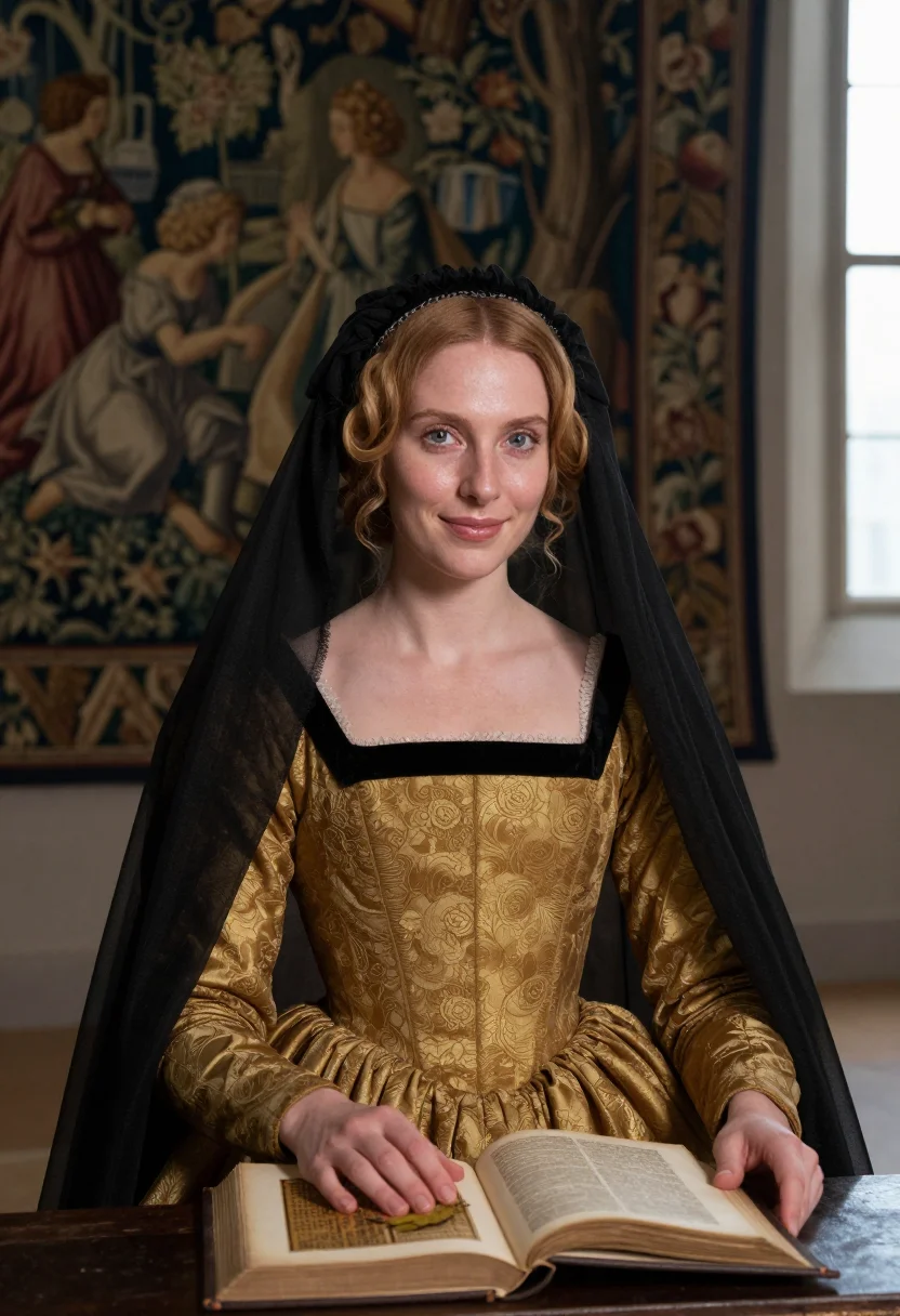 AI marie de bourgogne sample — portrait of a woman, chest-up portrait of a Western-European