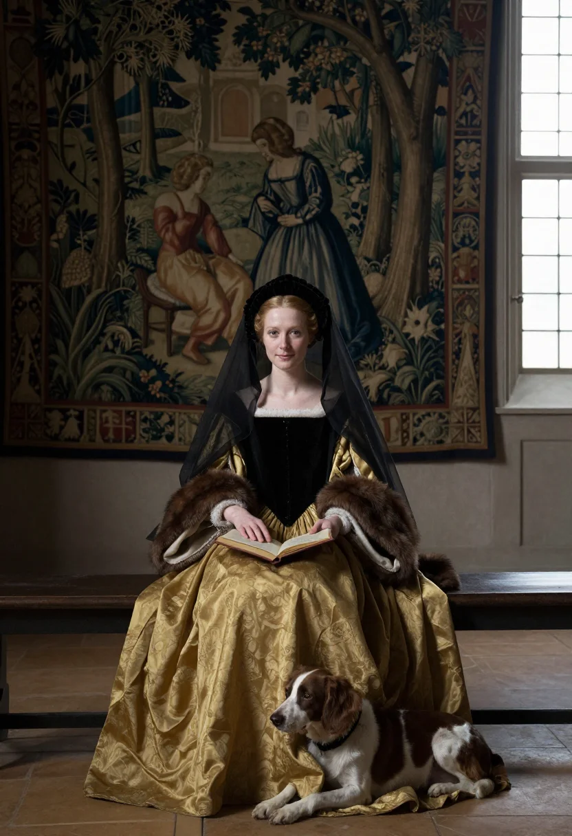 AI marie de bourgogne sample — portrait of a woman, wide three-quarter-length portrait of a