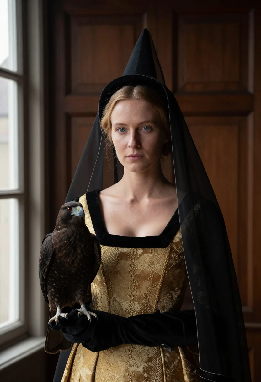 AI marie de bourgogne sample — portrait of a woman, chest-up portrait of a Western-European