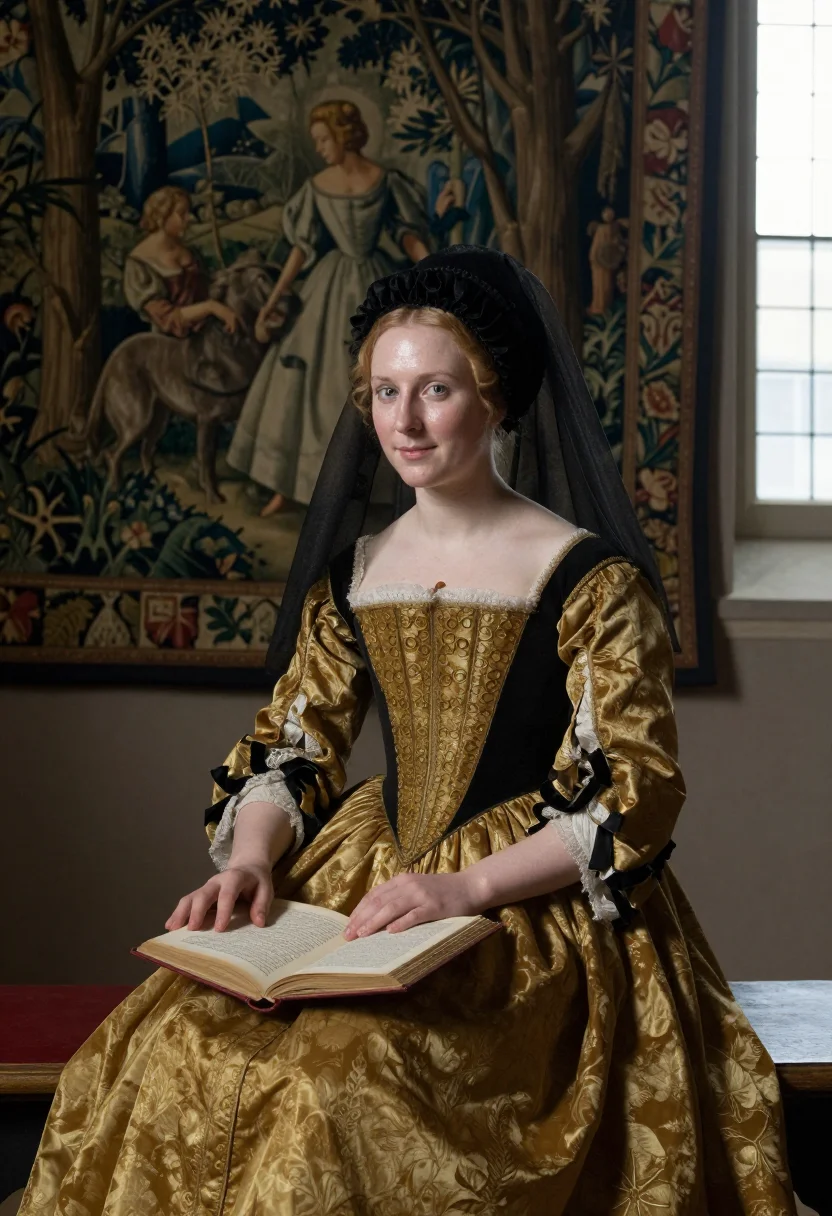 AI marie de bourgogne sample — portrait of a woman, half-length portrait of a Western-Europ