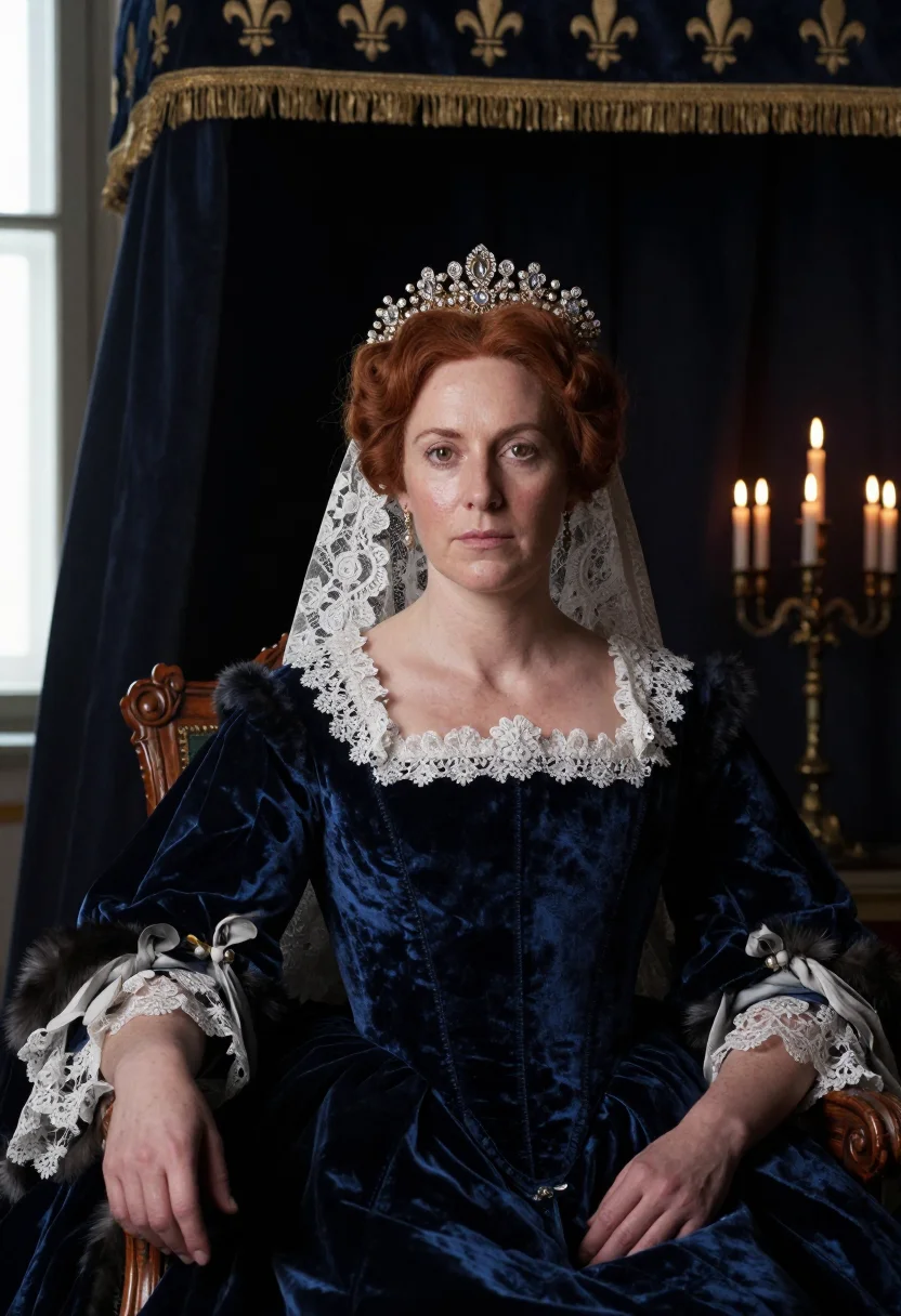 AI marie de medicis sample — portrait of a woman, chest-up three-quarter portrait of a Fl