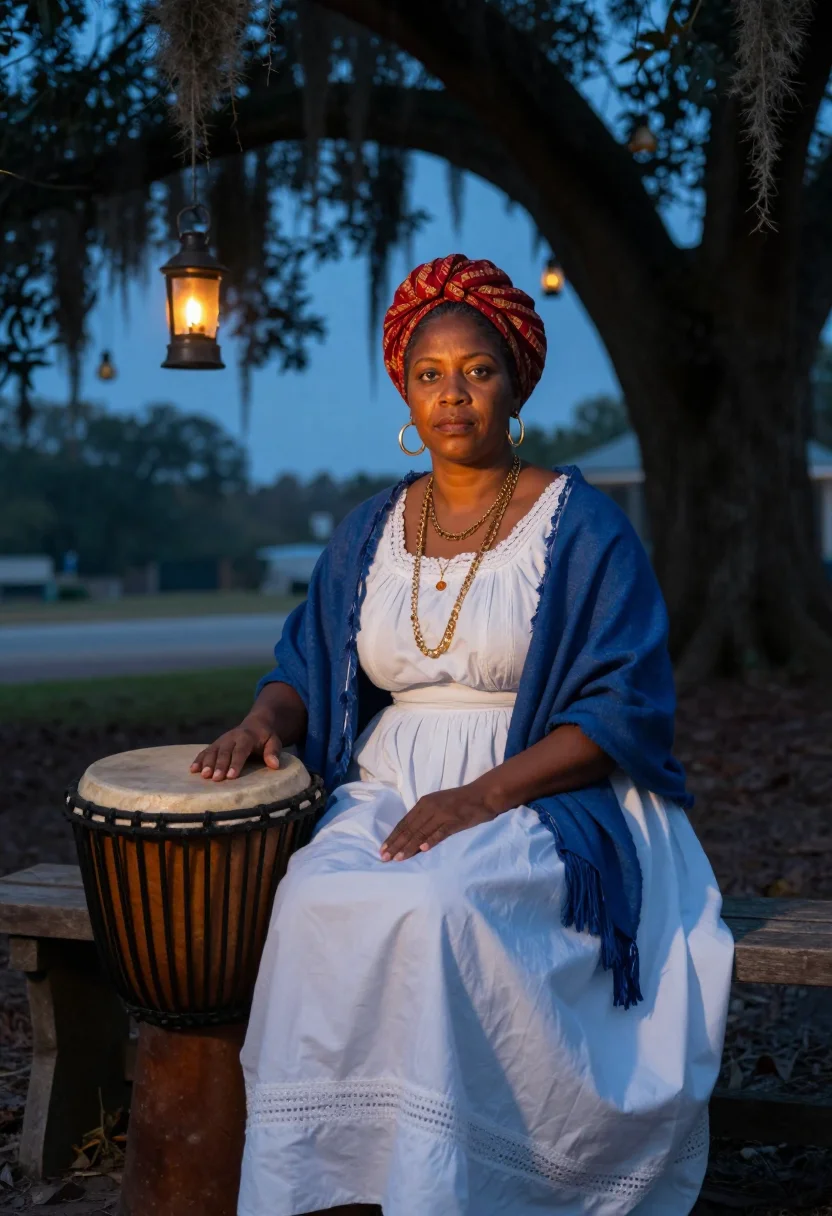 AI marie laveau sample — portrait of a woman, three-quarter-length portrait of a Loui