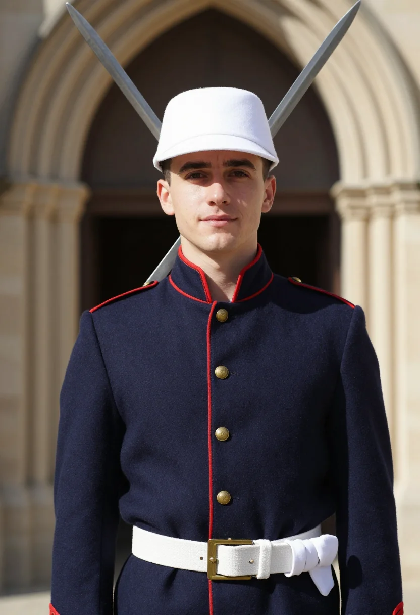 AI marine dress blues sample — portrait of a man, chest-up portrait of an American man in h