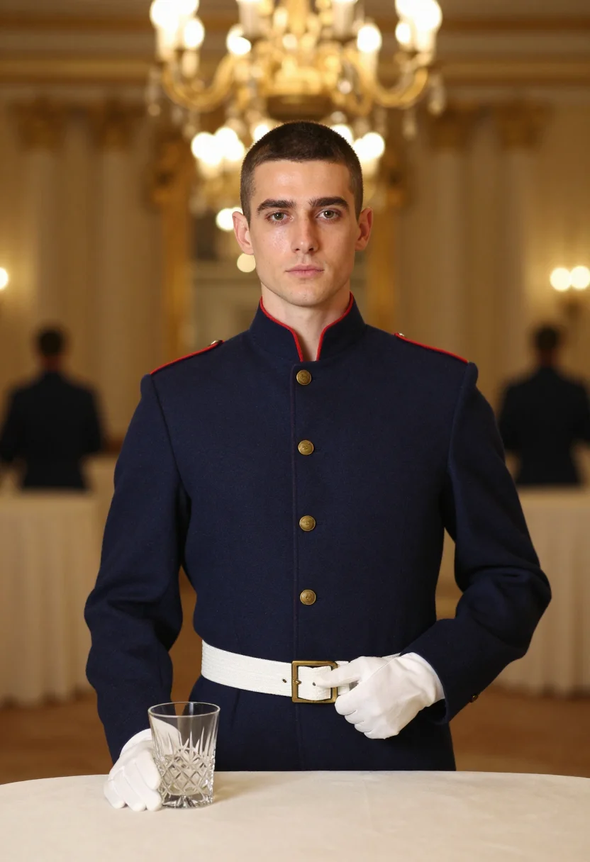 AI marine dress blues sample — portrait of a man, chest-up portrait of an American man in h