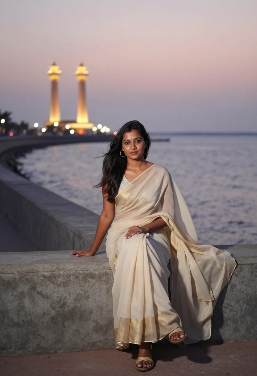 AI marine drive sample — portrait of a woman, full-length portrait of a South-Asian w