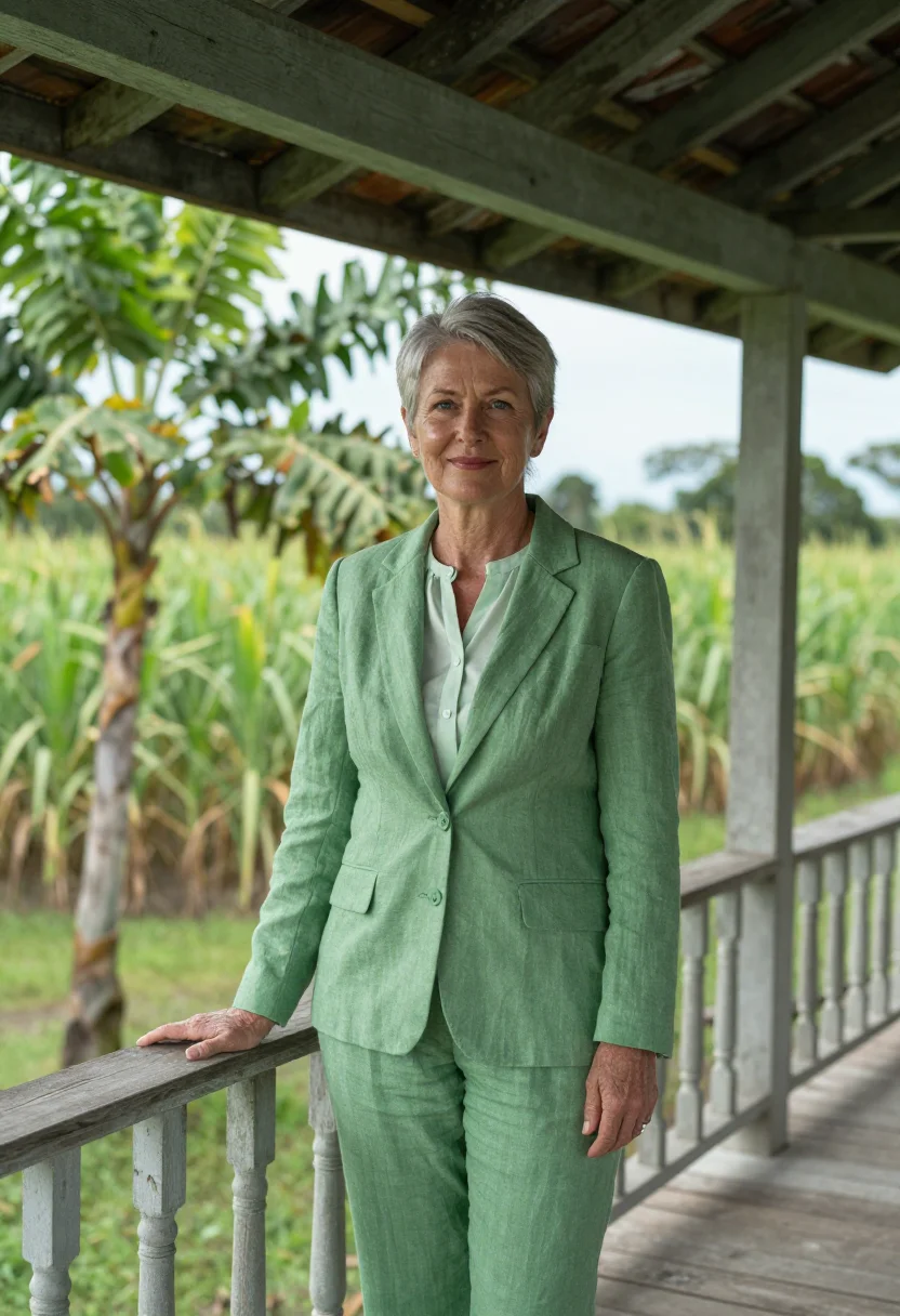 AI martinique rum director cane green sample — portrait of a woman, a French distillery director in her mid