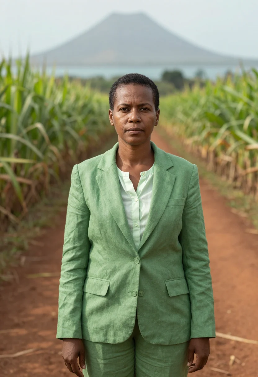 AI martinique rum director cane green sample — portrait of a woman, a Martinican distillery director in her