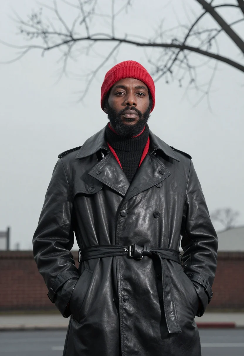 AI marvin gaye whats going on red knit cap sample — portrait of a man, a Jamaican man in his mid-thirties with d